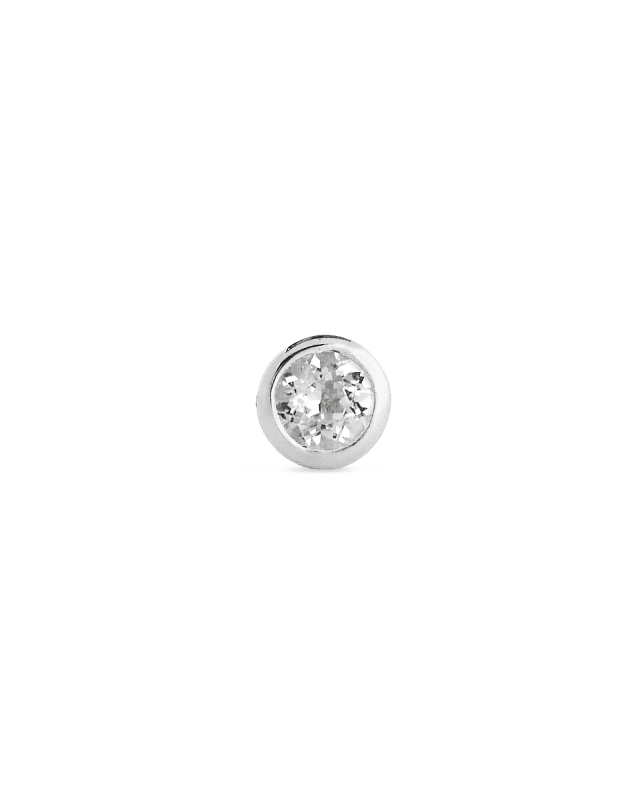 Iva Sterling Silver Single Stud Earring in White Topaz image number 0.0